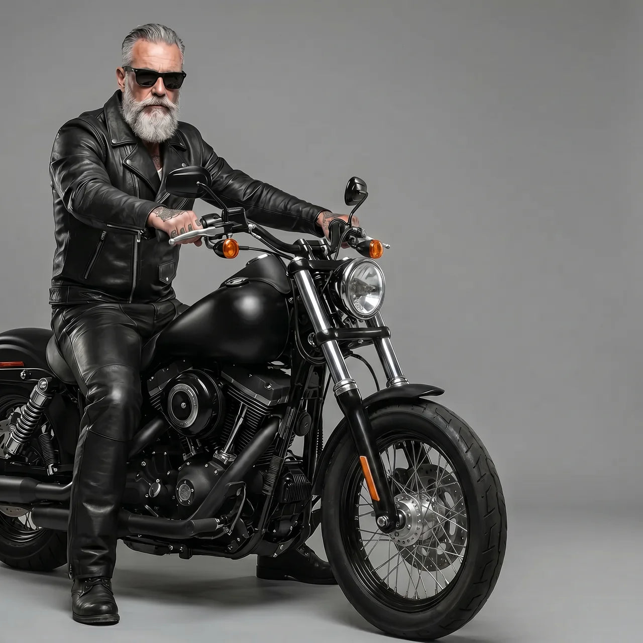 EKON Blacktop Cowhide Riding Chaps