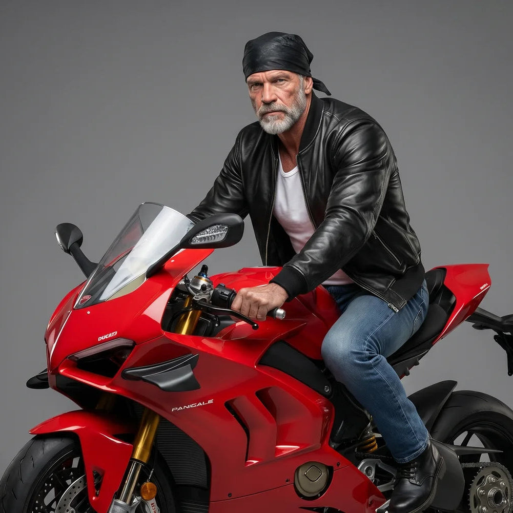 EKON Perforated Biker Skull Cap