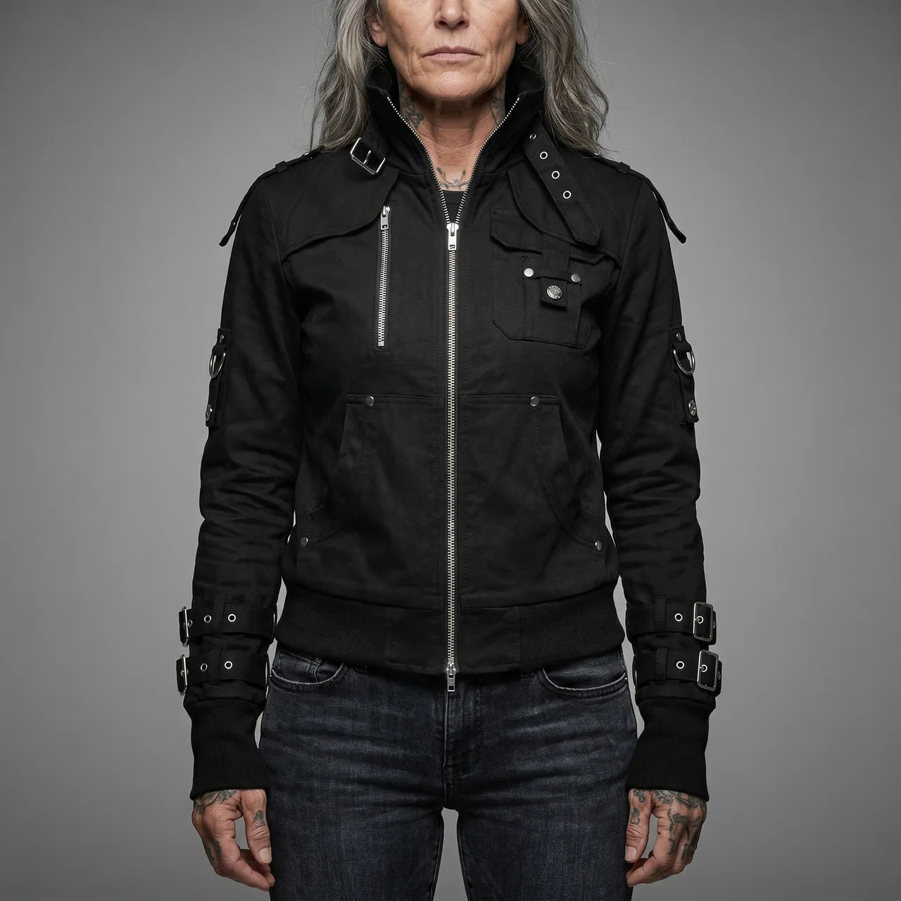EKON Shadow Buckle Moto Jacket