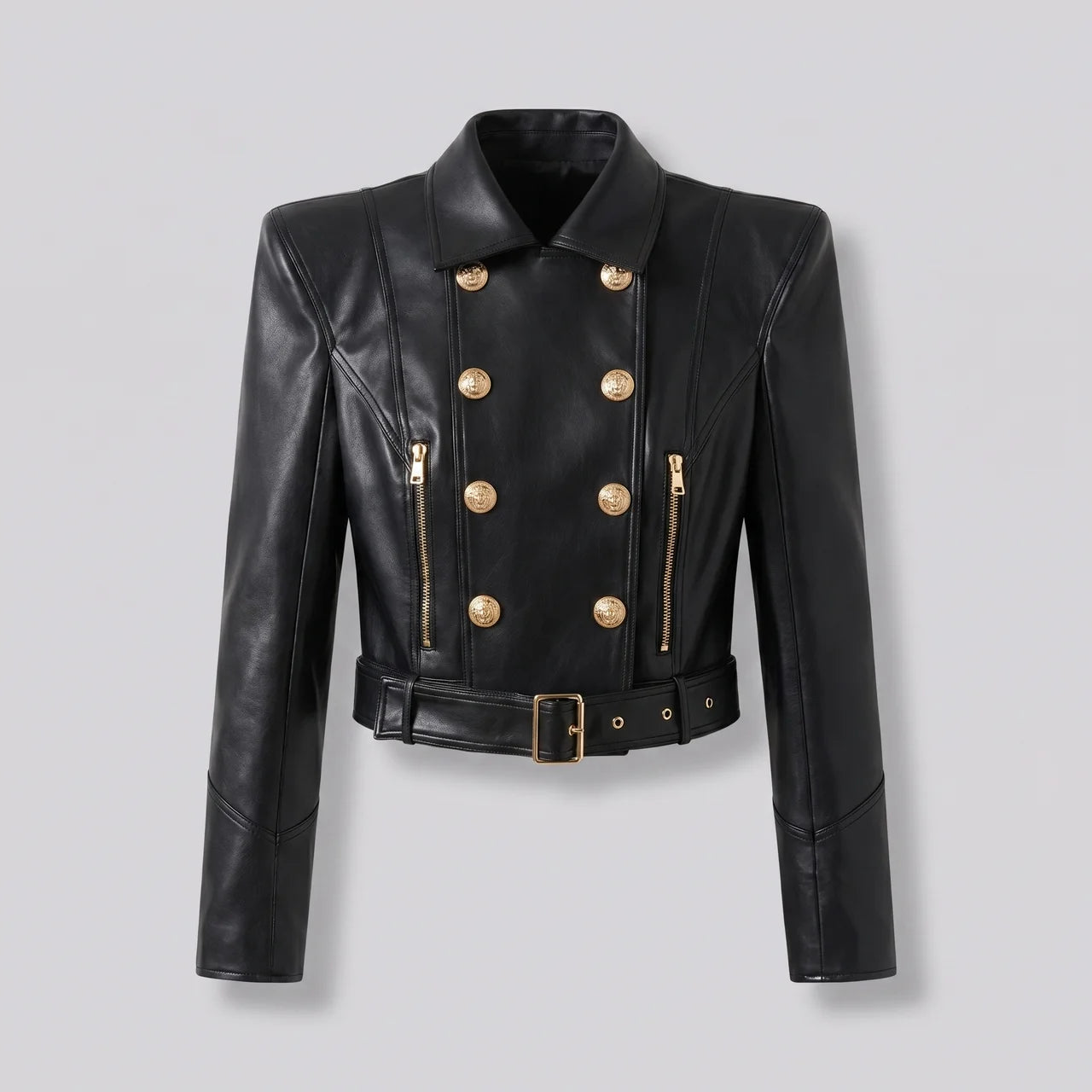 EKON Lioncrest Cropped Moto Jacket