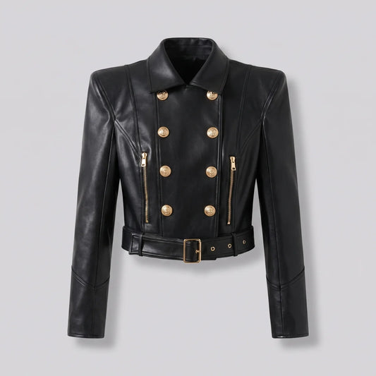 EKON Lioncrest Cropped Moto Jacket