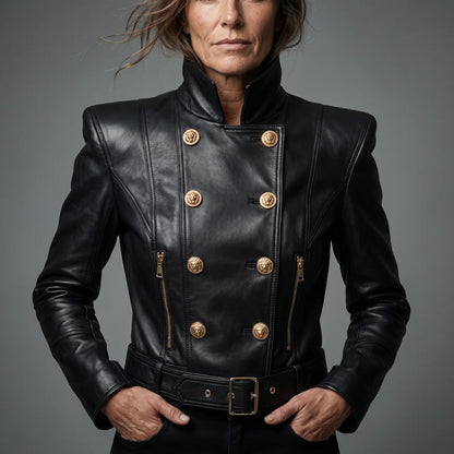 EKON Lioncrest Cropped Moto Jacket