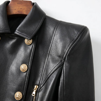 EKON Lioncrest Cropped Moto Jacket
