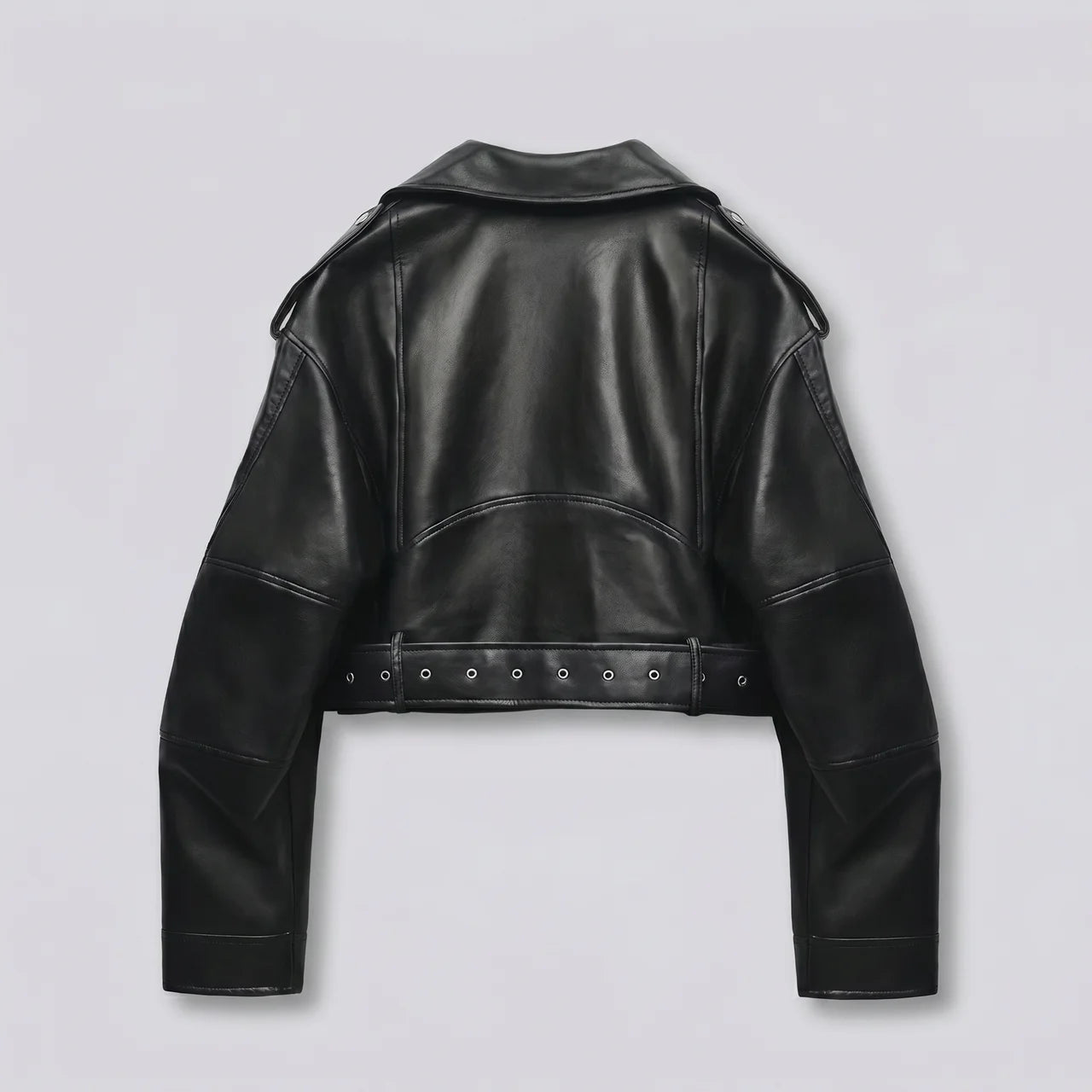 EKON RebelCrop Belted Moto Jacket