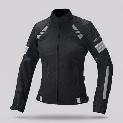 EKON Women’s Summer Mesh Protective Riding Jacket Black