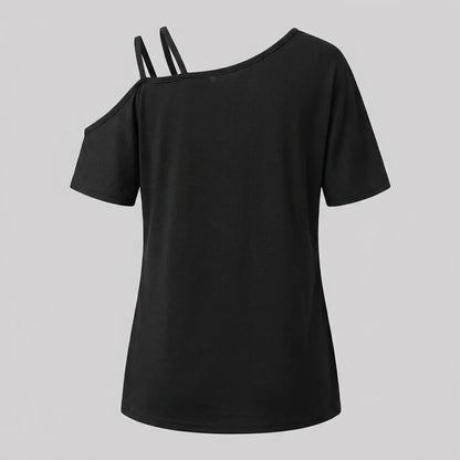EKON Women’s Moto Graphic Cold-Shoulder Tee
