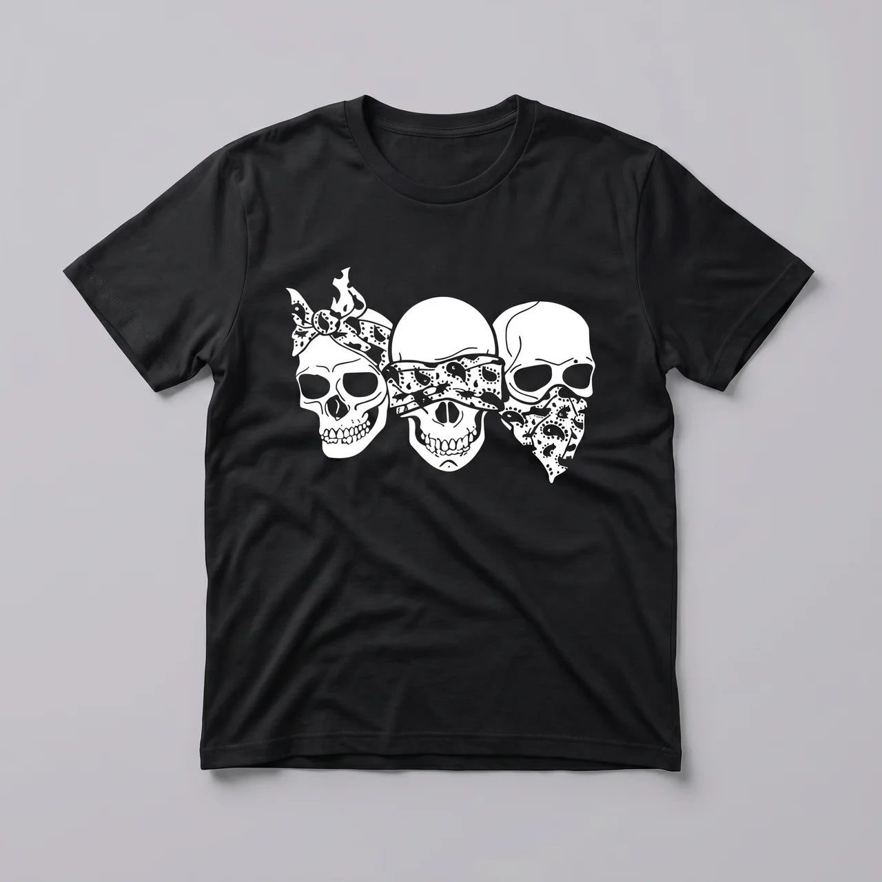 EKON Rebel Skulls Graphic Tee Black