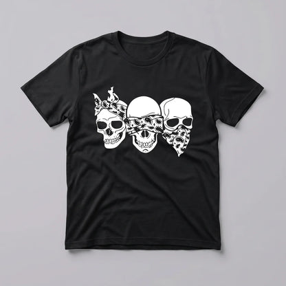 EKON Rebel Skulls Graphic Tee Black