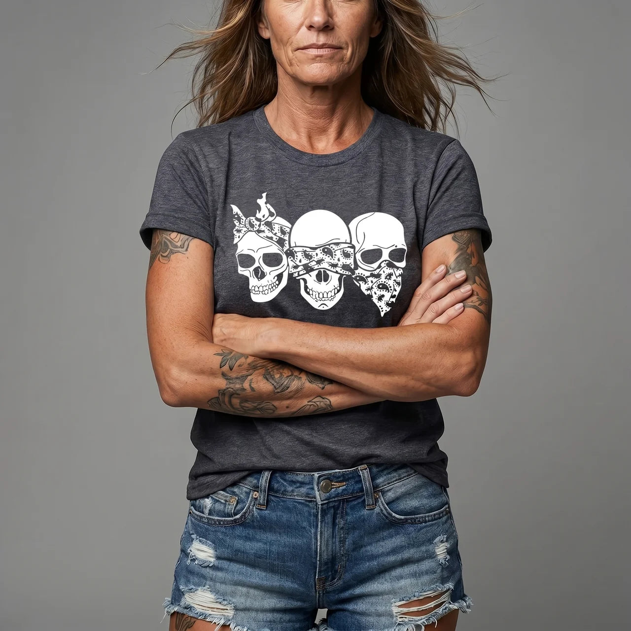 EKON Rebel Skulls Graphic Tee
