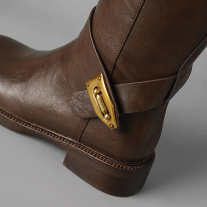 EKON Women’s SaddleLock Leather Riding Boots