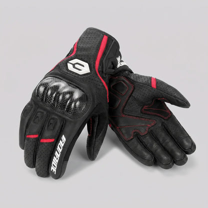 EKON Armored Cowhide Riding Gloves Red