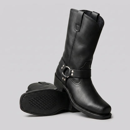 EKON Men’s Mid-Calf Motorcycle Boots Black