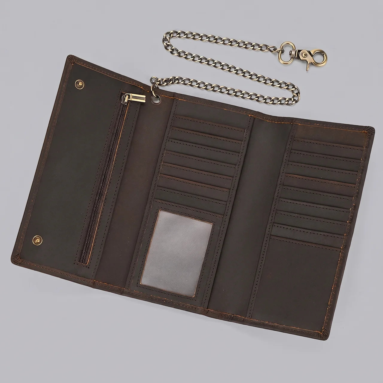 EKON Chain Leather Motorcycle Wallet