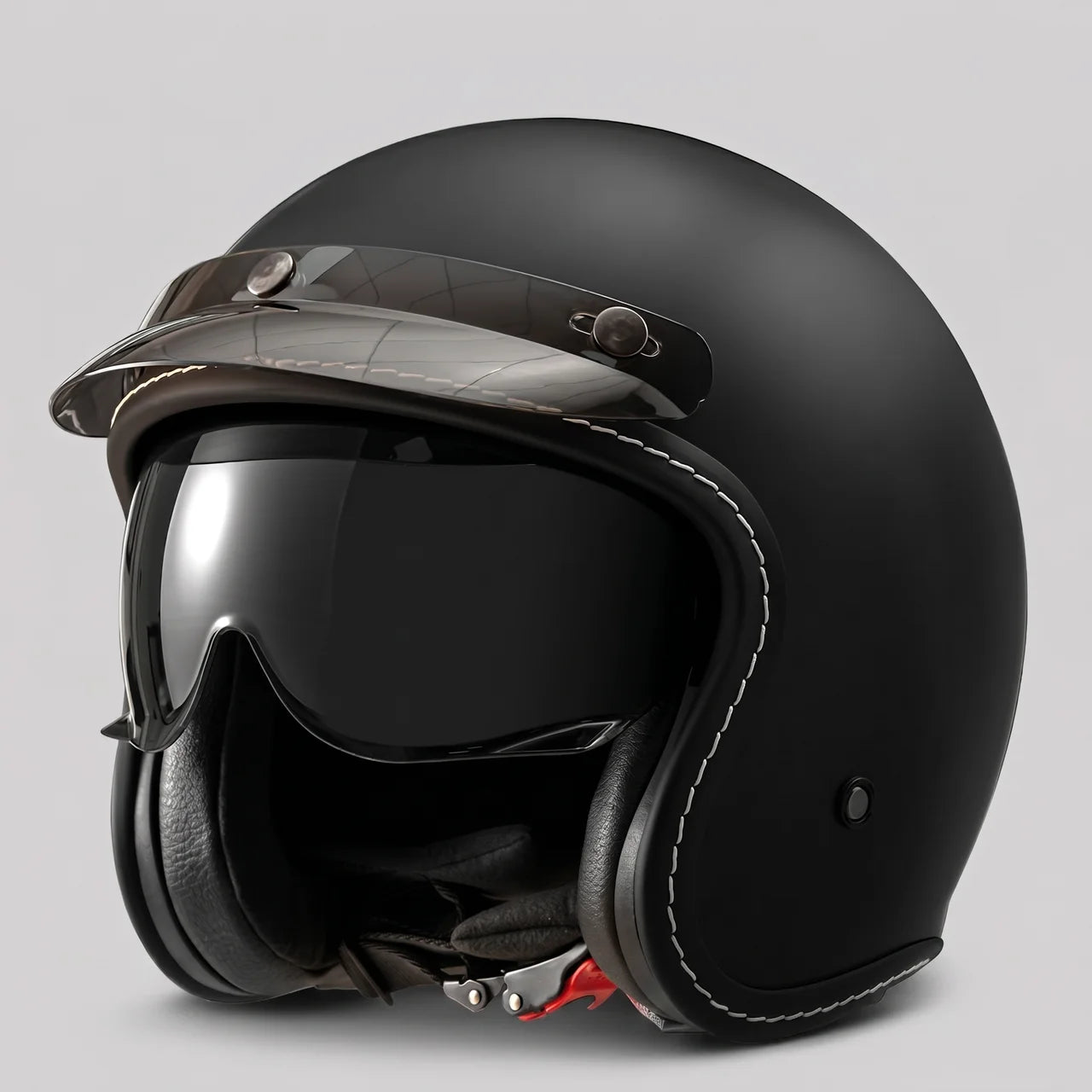 EKON 3/4 Open-Face Rider Helmet Matte Black