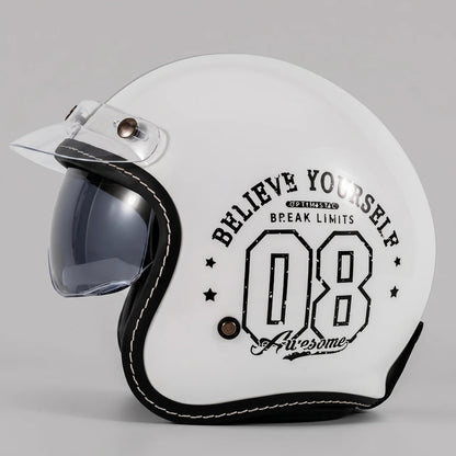EKON 3/4 Open-Face Rider Helmet White No. 08