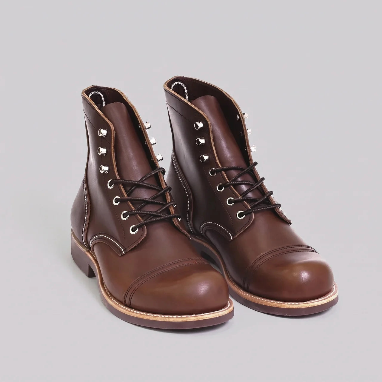 EKON HeritageWelt Cap-Toe Leather Boots Brown