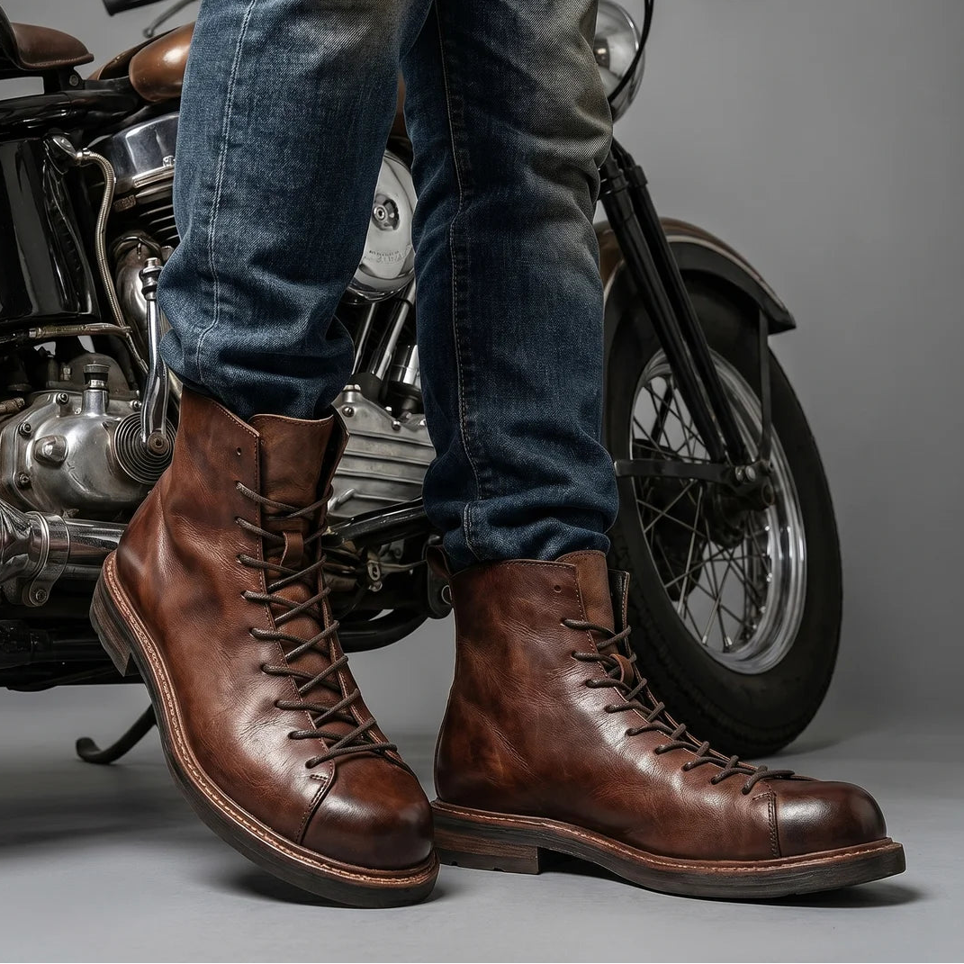EKON Roadsmith Leather Lace-Up Boots
