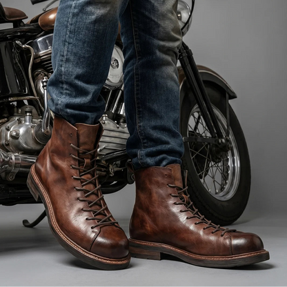 EKON Roadsmith Leather Lace-Up Boots