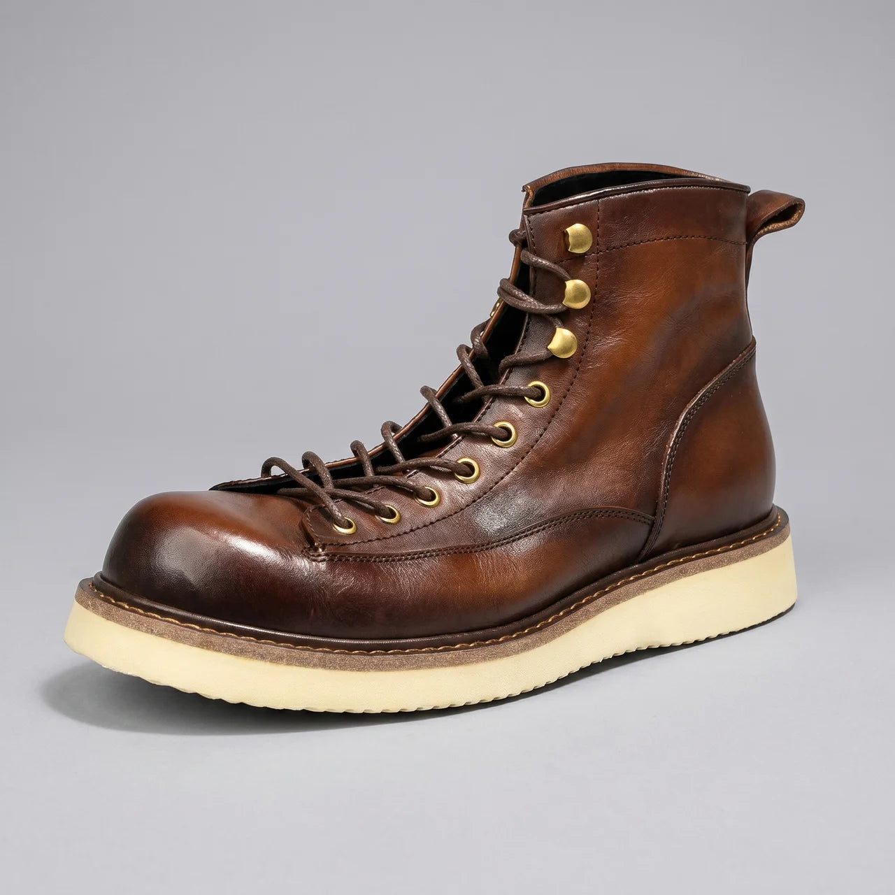 EKON Burnished Road Leather Moto Boots