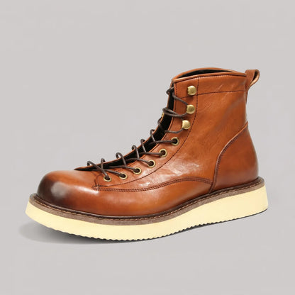 EKON Burnished Road Leather Moto Boots