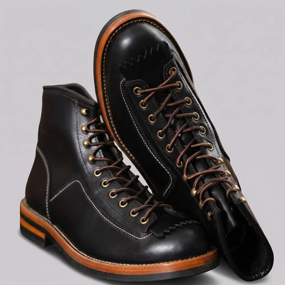 EKON WedgeCraft Cowhide Moto Boots