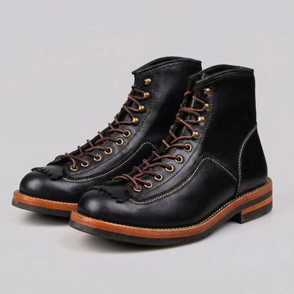 EKON WedgeCraft Cowhide Moto Boots
