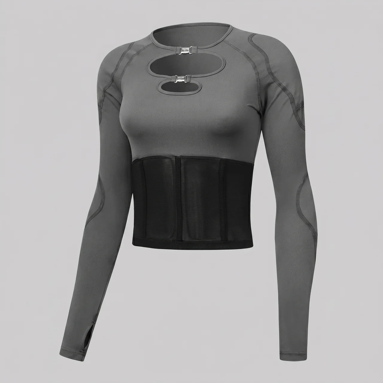 EKON CurveMesh Women's Armored Riding Top Gray