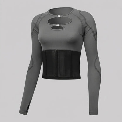 EKON CurveMesh Women's Armored Riding Top Gray