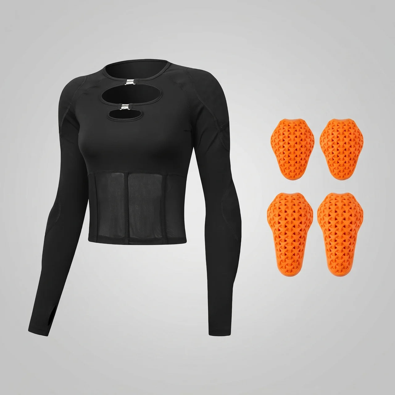EKON CurveMesh Women's Armored Riding Top Black