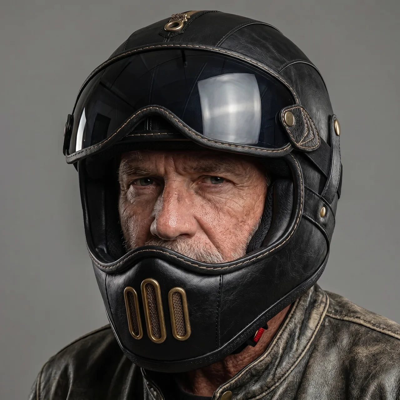EKON AeroVisor Retro Riding Helmet