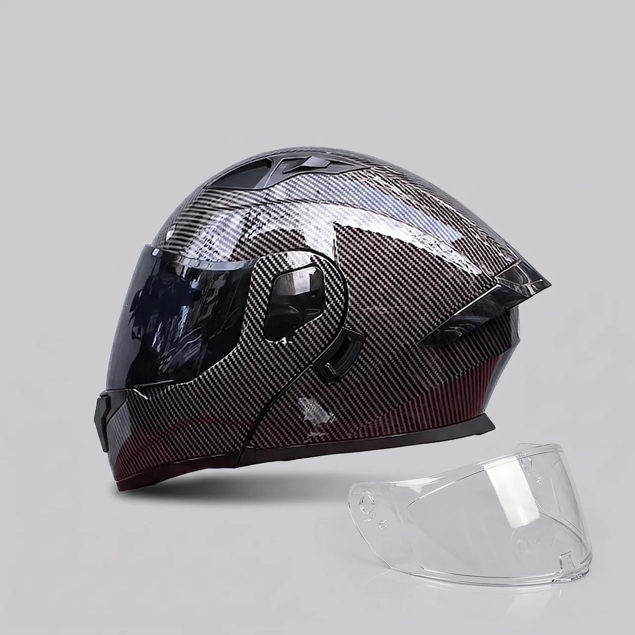 EKON Carbon-Style Modular Motorcycle Helmet