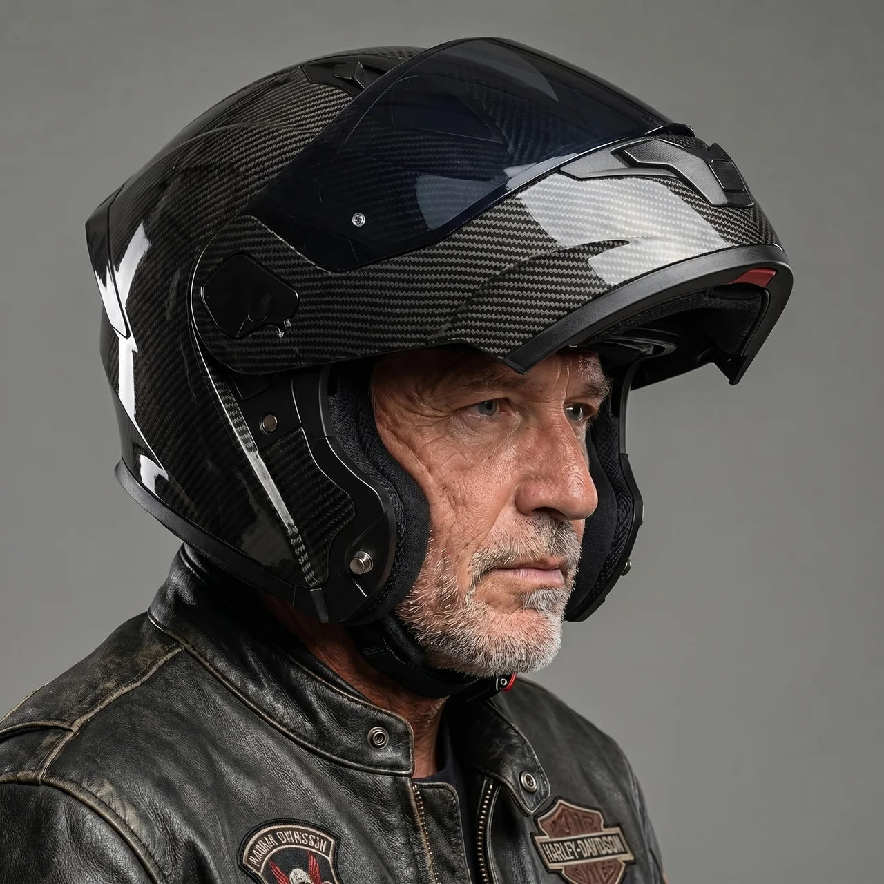 EKON Carbon-Style Modular Motorcycle Helmet