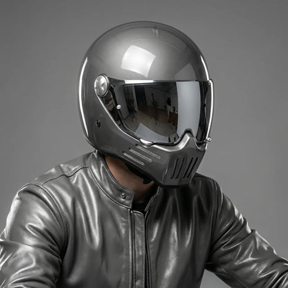EKON MirrorVisor Retro Full-Face Helmet