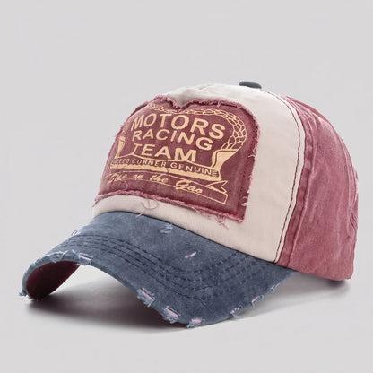 EKON MotoCrew Washed Cap Burgundy Navy One Size