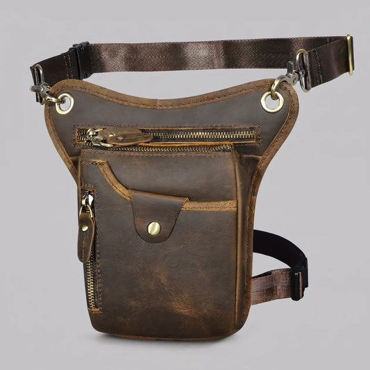 EKON RoadVault Leather Leg Bag Vintage Brown