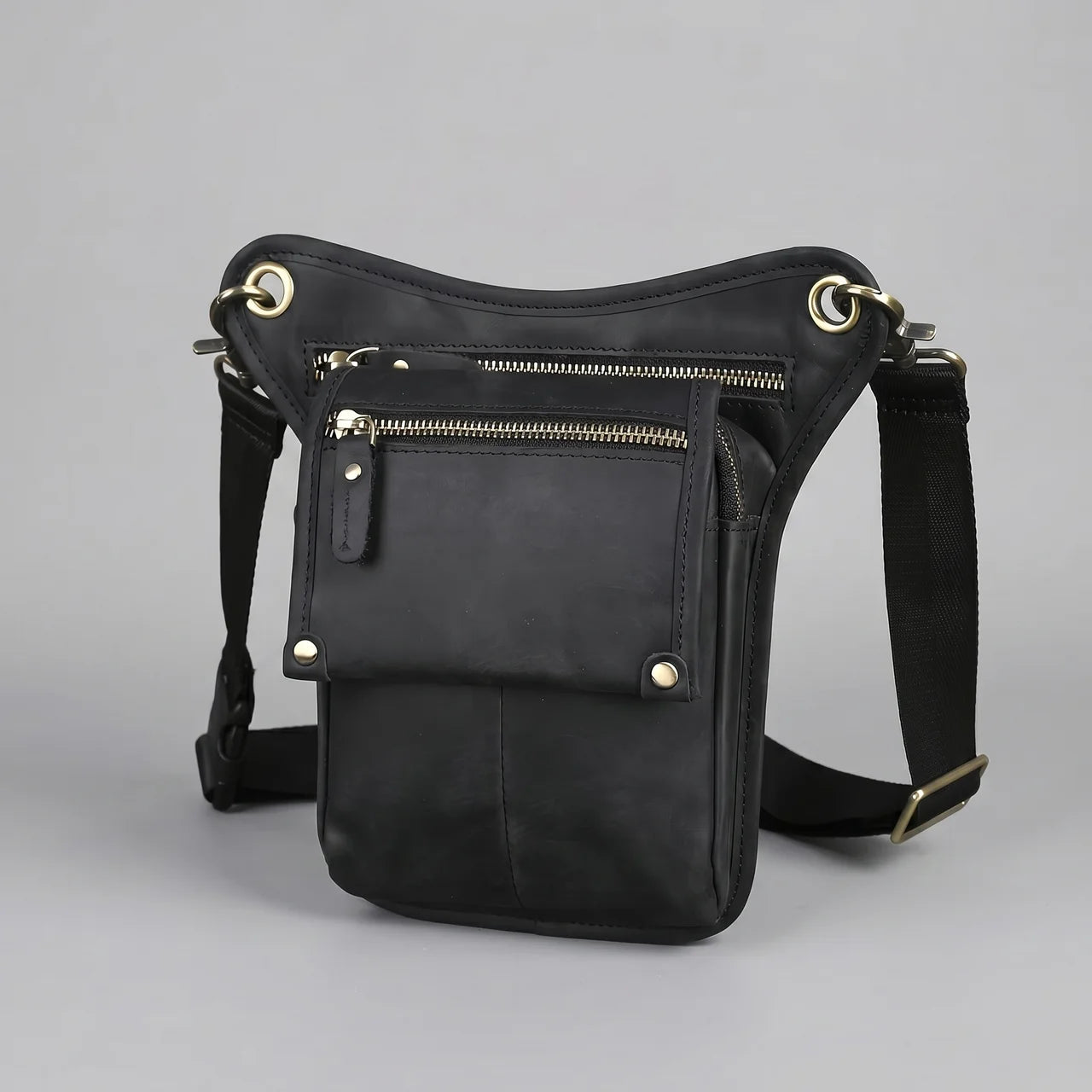 EKON MotoStash Leather Leg Bag
