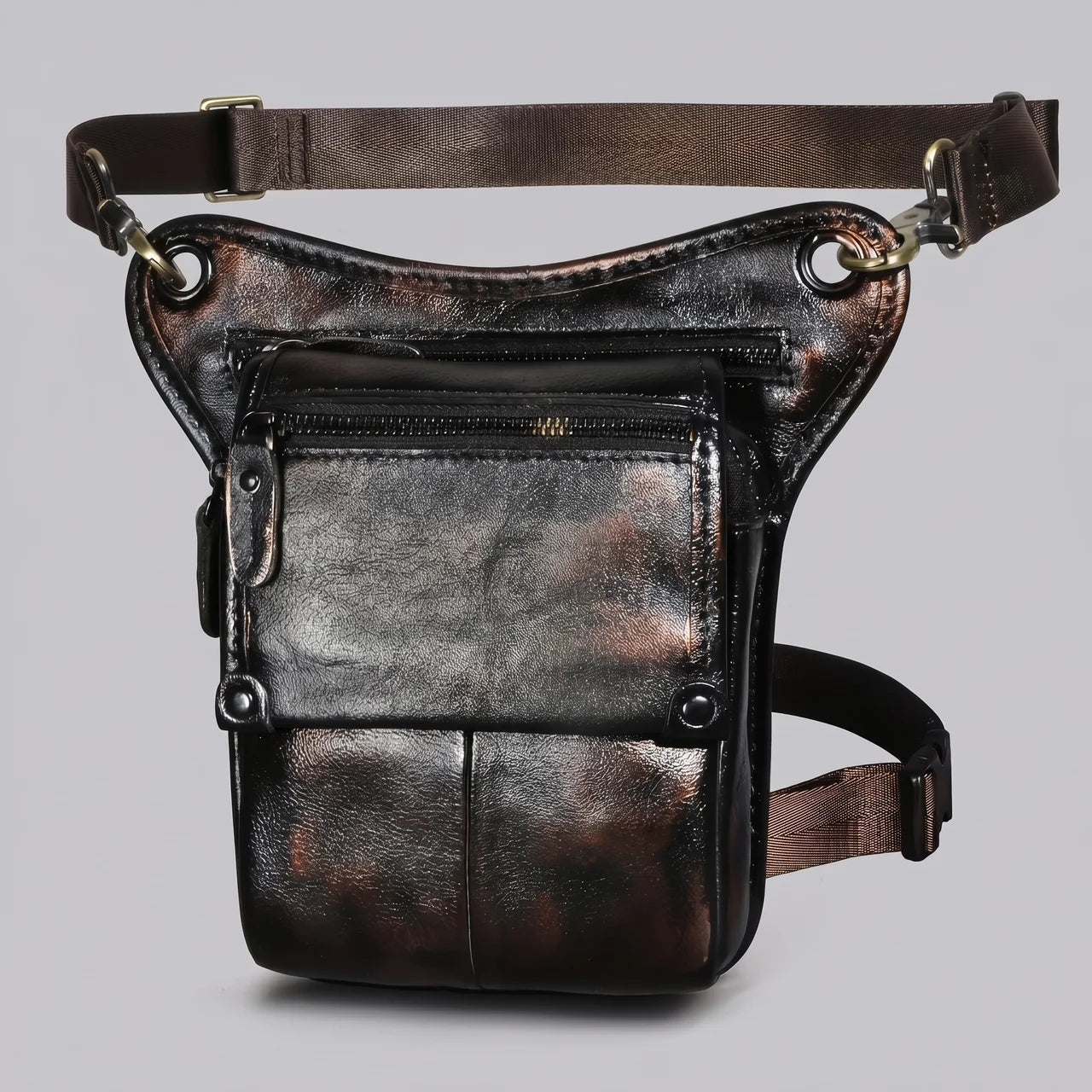 EKON MotoStash Leather Leg Bag