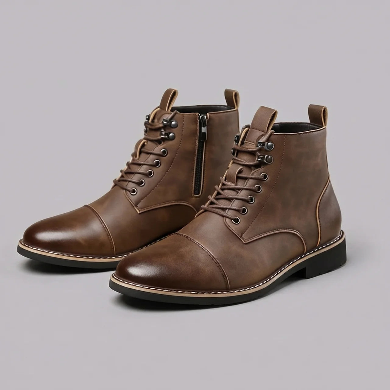 EKON RoadZip Moto Boots Brown