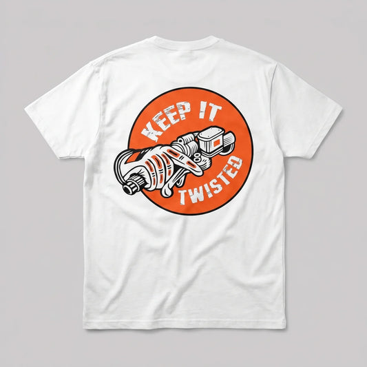EKON TwistGrip Moto Graphic Tee White