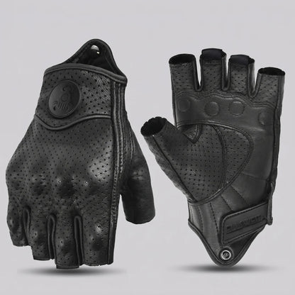 EKON Leather Fingerless Riding Gloves