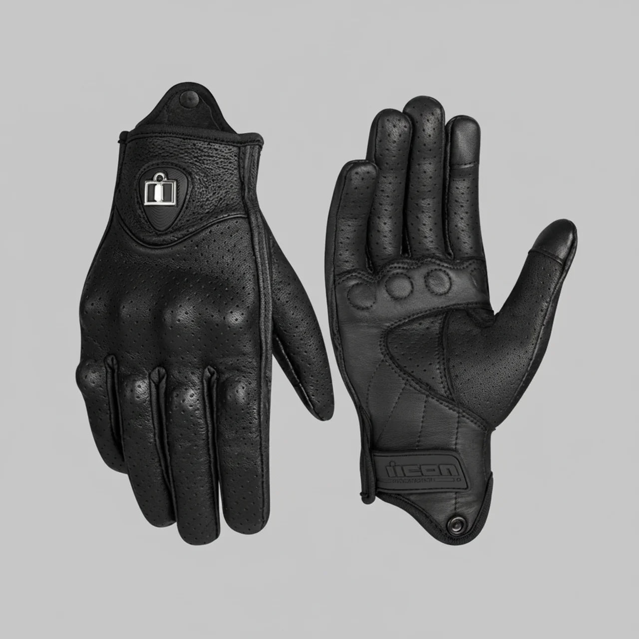 EKON Perforated Leather Moto Gloves