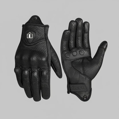 EKON Perforated Leather Moto Gloves