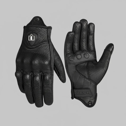 EKON Perforated Leather Moto Gloves