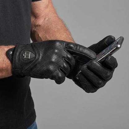 EKON Perforated Leather Moto Gloves