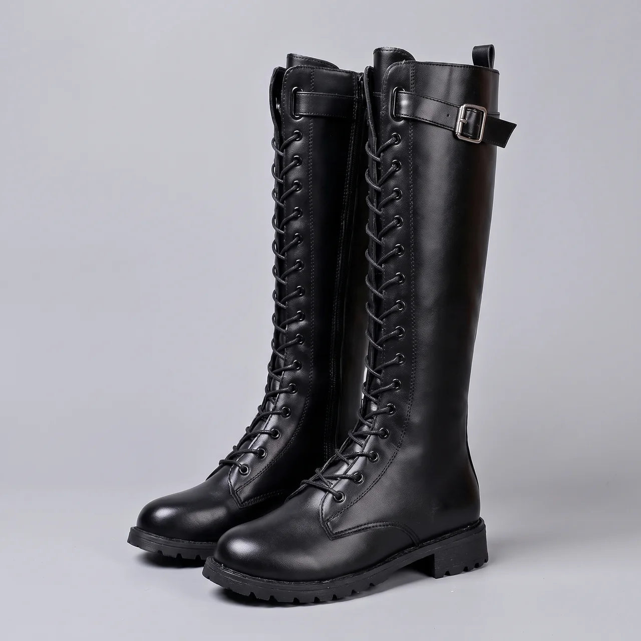 EKON Women’s CorsetLace Tall Biker Boots