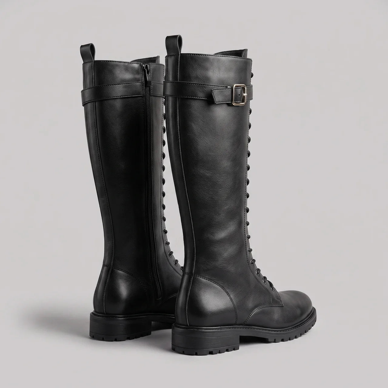 EKON Women’s CorsetLace Tall Biker Boots