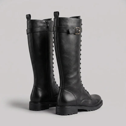 EKON Women’s CorsetLace Tall Biker Boots
