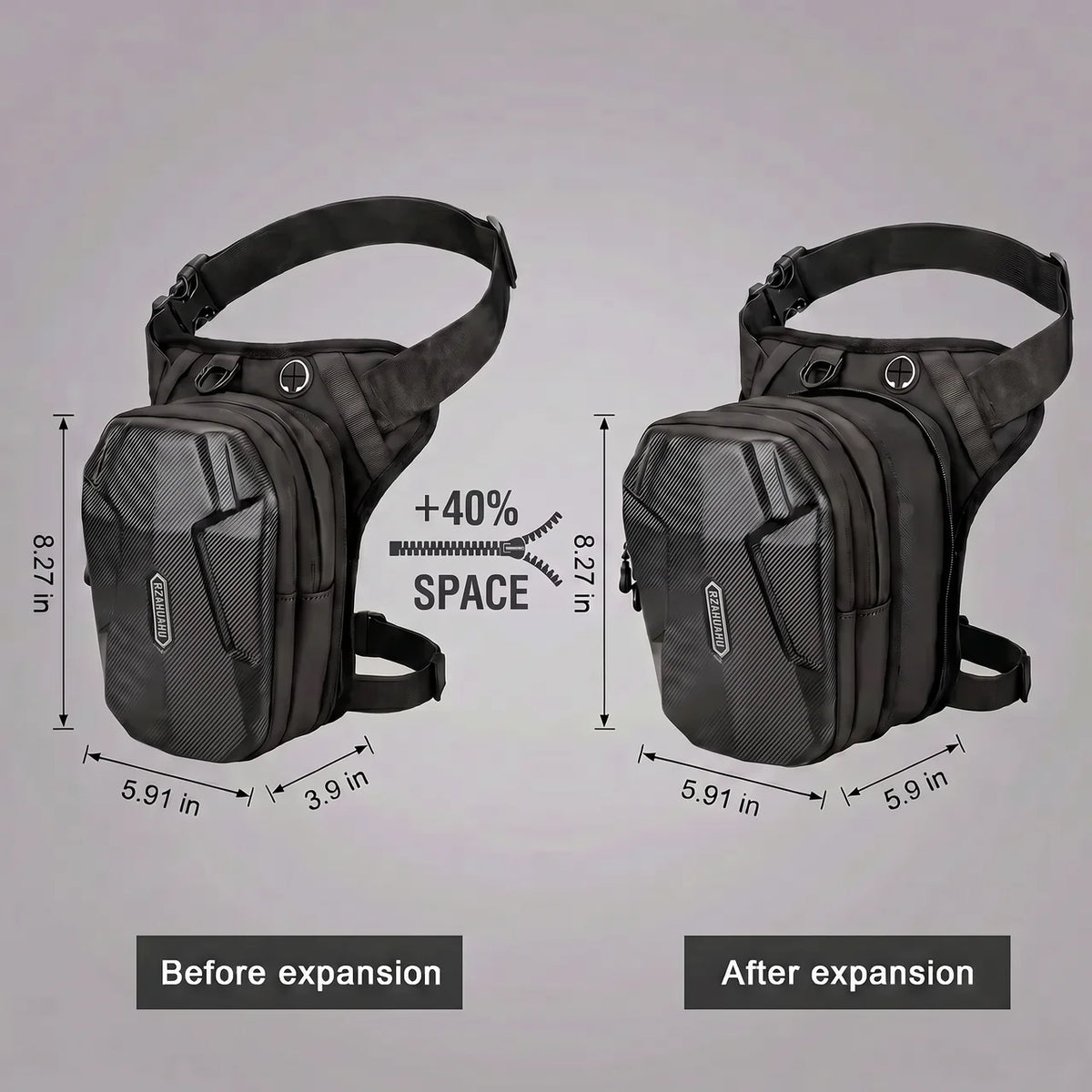 EKON Expandable Moto Leg Bag