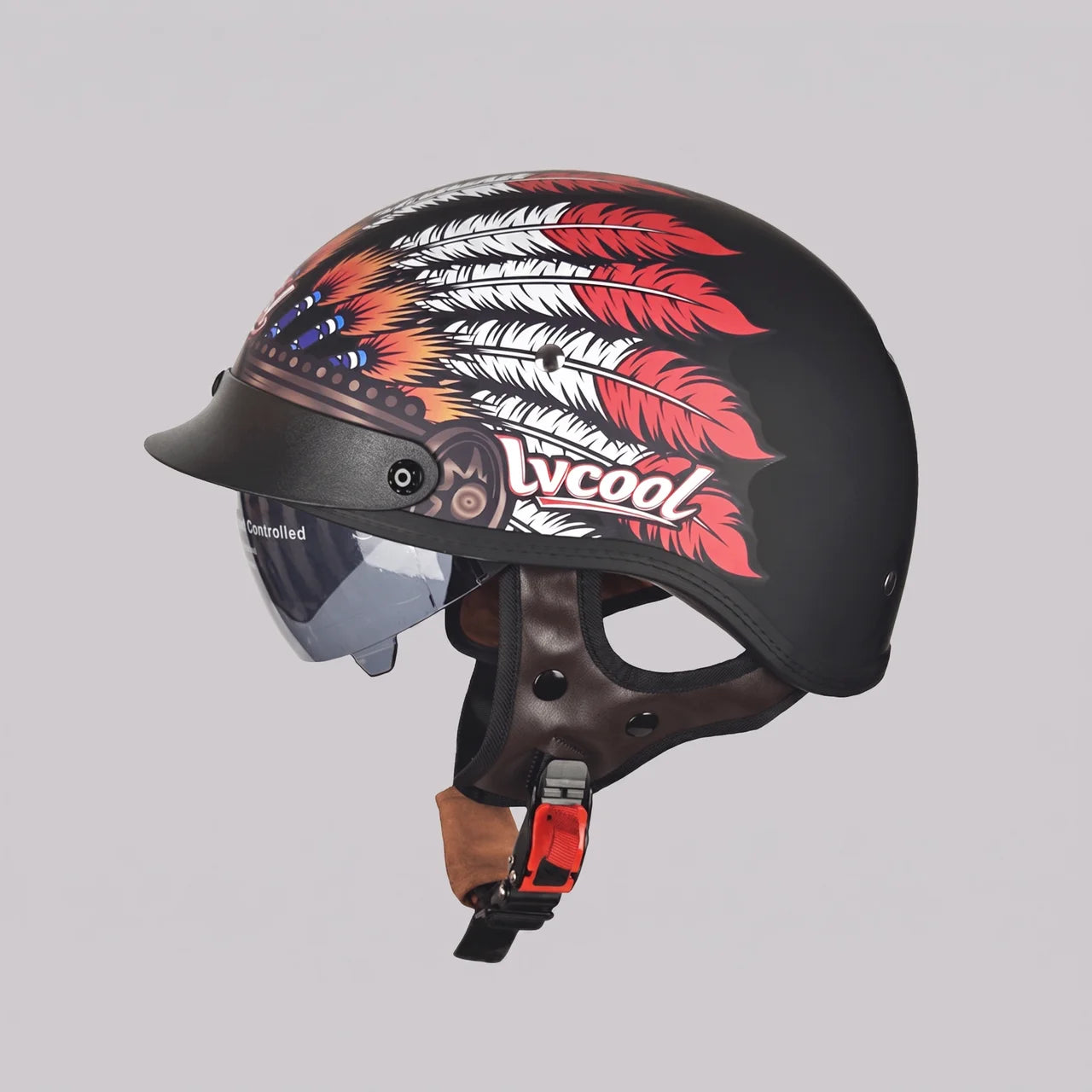 EKON Eagle-Wing Visor Half Helmet
