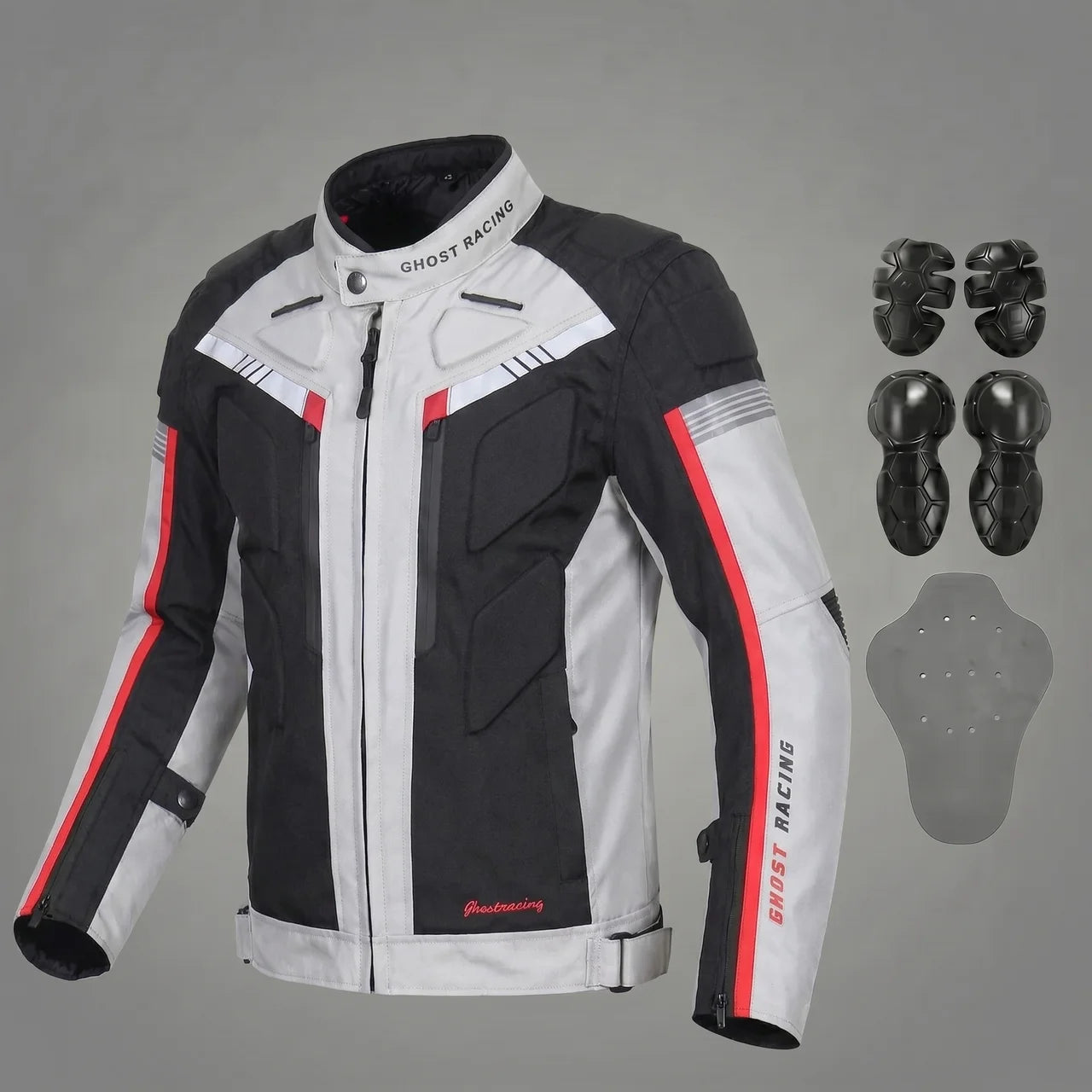 EKON Men’s Reinforced Waterproof Motorcycle Jacket Grey